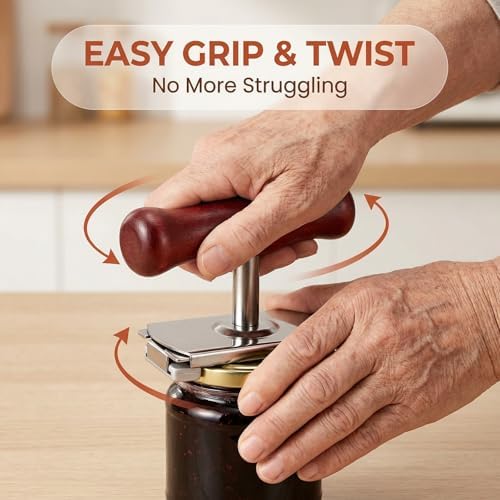 Jar Opener for Seniors with Arthritis & Weak Hands, Easy Twist Jar Openers, Adjustable Multifunctional Jar Lid Opener, Jar Bottle Cap Opener Gripper, Useful Gifts for Elderly/Women/Men