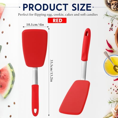 Large Silicone Spatula Flexible Silicone Cookie Spatula, Red