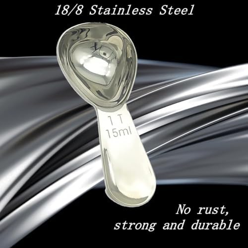 CoaGu Coffee Scoop Set: 15ml & 30ml (1Tbsp & 2Tbsp) 18/8 Stainless Steel Tablespoons for Precision Coffee Brewing and Baking