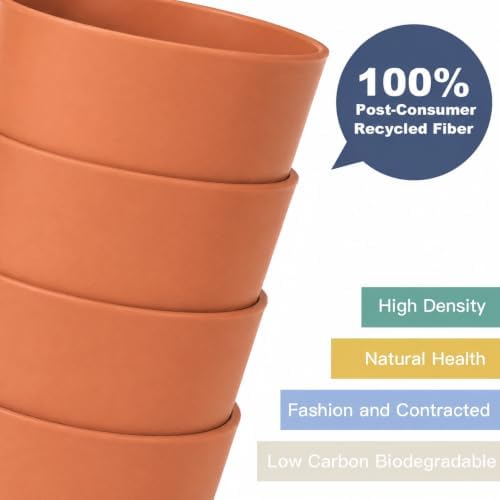 Wrova Wheat Straw Cups 6 PCS Good Alternative to Plastic Reusable Cups 12 oz Unbreakable Drinking Cup Reusable Dishwasher Safe Water Plastic Glasses Orange