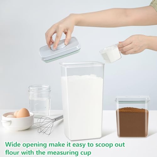 3 Pack Pasta Sugar Storage Containers with Pop-up Lid 1.26 + 2.11 + 3.48 Qt