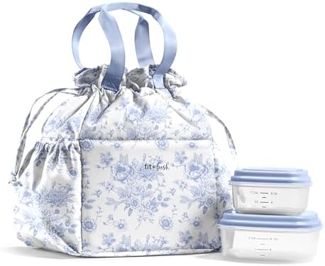 Fit & Fresh Cromwell Cinch Insulated Lunch Bag for Women w/Containers