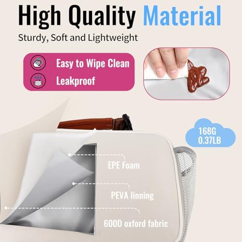 Genteen Lunch Box for Kids, Boys - Insulated Small LunchBox Reusable, Zip Closure & Buckle Handle, Portable Cooler for Work, School, Travel (White)