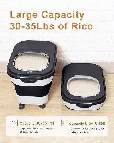 20-30 Lbs Rice Storage Container,Collapsible Food Storage Container