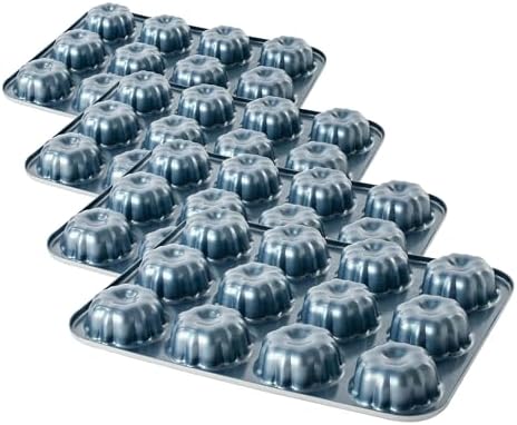 Nordic Ware Formed Mini Bundt, 12 Cavity Cupcake, Twilight Blue (Pack of 4)
