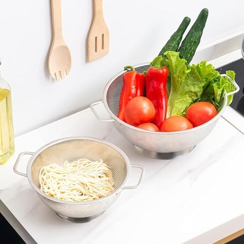 Kaishun Colander Stainless Steel Set,Strainer for Kitchen Food