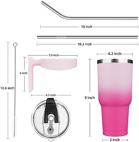 BJPKPK 40 oz Tumbler with Handle & Straw, Insulated Stainless Steel Mug