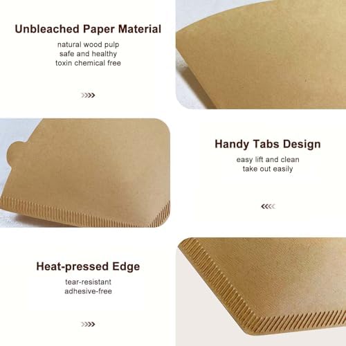200Pcs #4 Coffee Filters Cone 8-12 Cup for Drip Coffee Maker