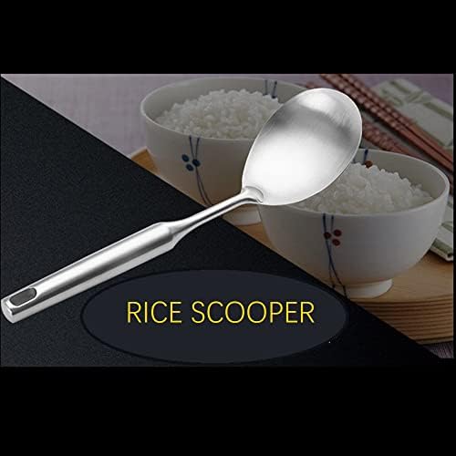 Rice Scooper Spoon Stainless Steel Paddle Serving Spatula Ladle Cooking Utensil for Restaurant and Home Kitchen Heat Proof Handle Durable 11.6 Inches