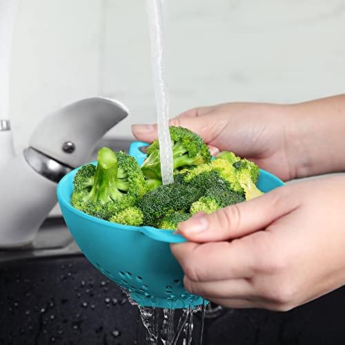 Meadow Lane 6-Inch Small Colander, 3-Cup Food Strainer, Light Blue