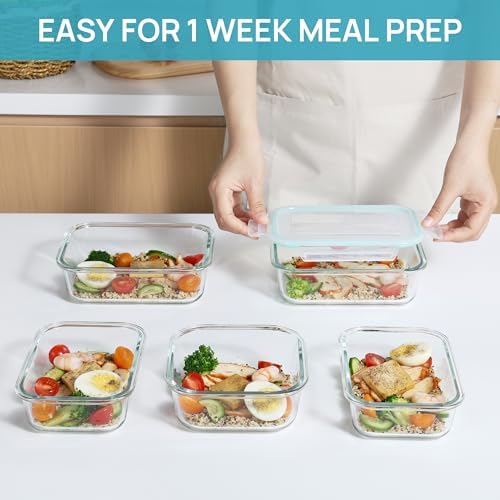 Vtopmart 8 Pack Glass Food Storage Containers with Airtight Lids