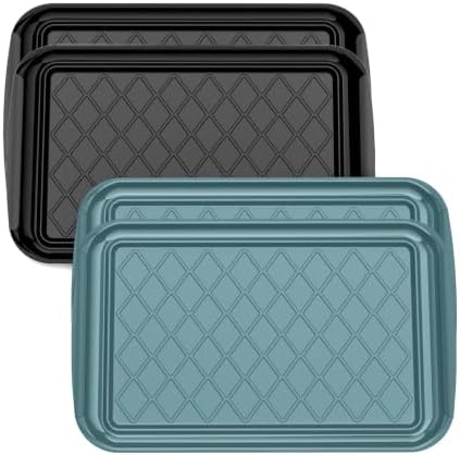 Grilling Prep & Serve Trays for Party Set of 4, Large BBQ Serving Platters