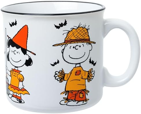 Silver Buffalo Peanuts Halloween Squad Costumes, Ceramic Camper Mug, 20oz