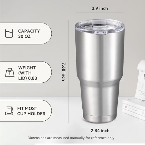 30 oz Tumbler with Lid Stainless Steel Tumblers, 1 Pack