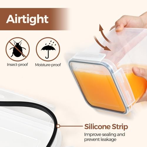 ComSaf Airtight Brown Sugar Containers with Terra Cotta Saver 2.6Qt 2Pack