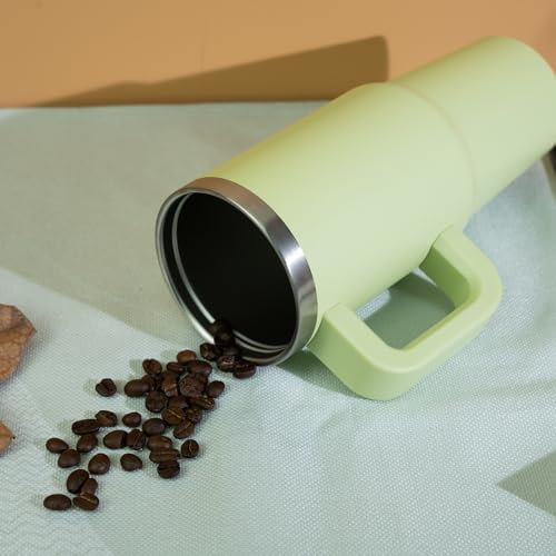 BJPKPK 40 oz Insulated Tumbler with Handle & Straw, Stainless Steel