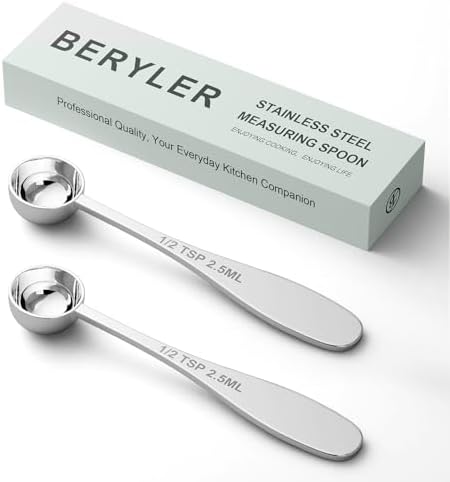 2PCS 1/2TSP(2.5ML) Measuring Spoon, 18/8(304) Stainless Steel Tablespoon