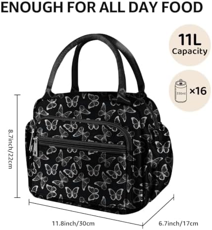 Lunch Bag Women Stylish Quilted Lunch Boxes for Adult Fit and Fresh Cooler Insulated Lunchbox for Work Cute Small 11 Liters Compact Lunchbag Waterproof