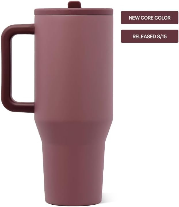 HydroJug Traveler 32oz, Insulated Tumbler with Handle & Straw, Canyon Rose