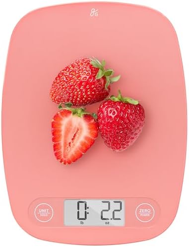 Greater Goods Food Scale, Slim & Compact Build, 1g Precision (Coral Pink)