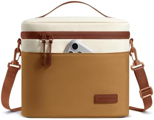 LOVEVOOK Insulated Lunch Box for Women Men, Reusable Lunch Bag for Work Picnic Beach College School, Leakproof Cooler Bag with Shoulder Strap & Ice Pack, Lunch Box/Bag for Mom Teacher Kids Girl Boy