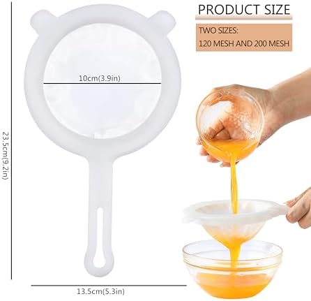 Fine Mesh Strainer, Plastic Strainer for Juice, Coffee, Honey, Nut Milk