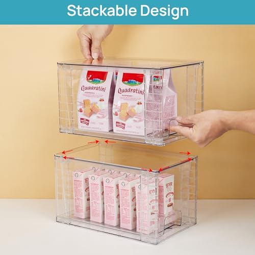 Vtopmart 8 Pack Stackable Clear Pantry Storage Drawers, Large