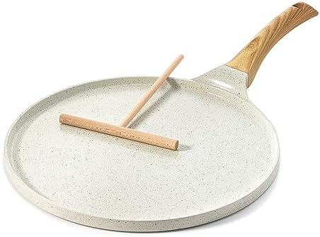 SENSARTE 12 Inch Nonstick Crepe Pan Ceramic Coating Pancake Pan White