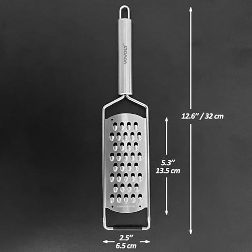 Professional Zester Grater Extra Coarse, Razor-Sharp Stainless Steel Blade