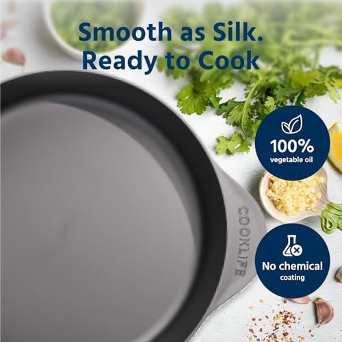COOKLIFE 5.5 Quart Lightweight Pre-Seasoned Cast Iron Dutch Oven with Lid - Smooth Polished Surface, Easy to Clean Cast Iron Pot Use in the Oven, on the Stove or Grill, Over a Campfire