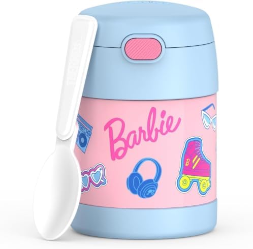 THERMOS FUNTAINER Kids Food Jar with Spoon, 10oz, Barbie