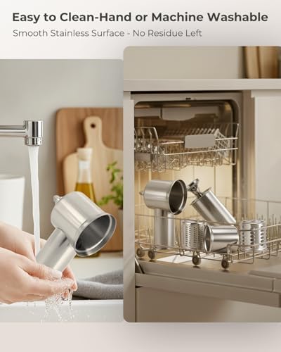 RAFBAR Slicer Shredder Attachment for KitchenAid Stand Mixer | 75mm Wider Blade Cheese Grater Attachment for KitchenAid, 60mm Large Feed Chute, 3 Drum Blades, Salad Maker, Dishwasher Safe