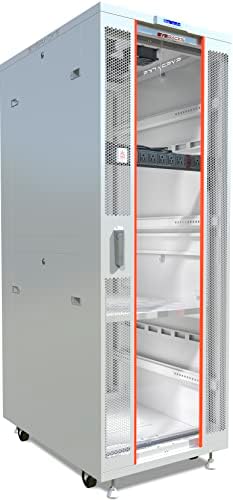 42U Home Server Rack Cabinet – 19" Floor Standing Network Rack, 35" Deep Homelab Rack with Locking Glass Door, Cooling Fans, PDU & Shelf for NAS, Router, Switch and AV Equipment