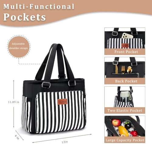 HSHRICH Insulated Lunch Bag Women - Large Tote Lunch Box For Work