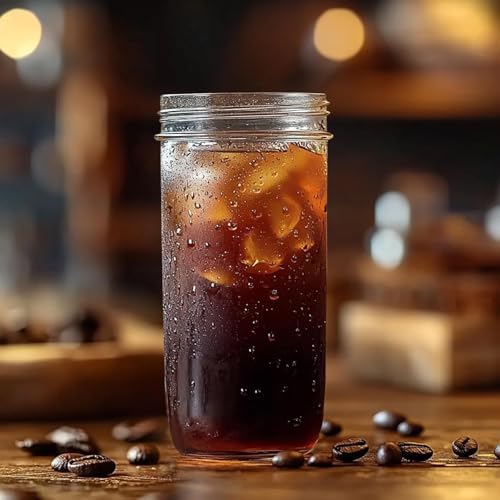ComSaf 24 oz Wide Mouth Mason Jars 6 Pack, Tall Glass Jars with Lids