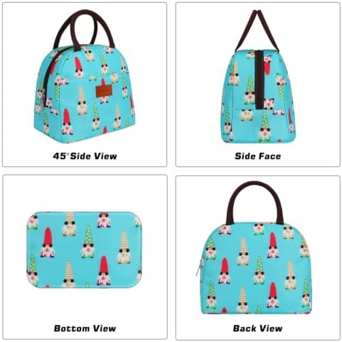 BALORAY Lunch Bag for Women Men Adult Lunch Box (Summer Gnomes),M