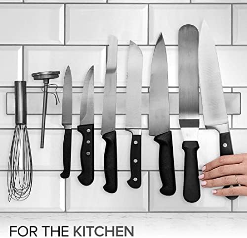 Modern Innovations Magnetic Knife Holder for Wall and Fridge - 18" Knife Magnetic Strip, Magnet Kitchen Knife Holder and Rack, Stainless Steel Magnetic Knife Bar for Kitchen Utensils