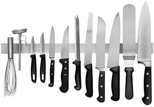 Modern Innovations Magnetic Knife Holder for Wall and Fridge - 24" Knife Magnetic Strip, Magnet Kitchen Knife Holder and Rack, Stainless Steel Magnetic Knife Bar for Kitchen Utensils