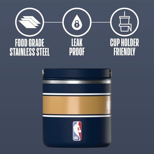 Hydrapeak x NBA Officially Licensed New Orleans Pelicans 25oz Stainless Steel Vacuum Insulated Thermos Food Jar with Handle, Wide Mouth Leak-Proof Soup Thermos for Adults, 10 Hours Hot and 16 Hrs Cold