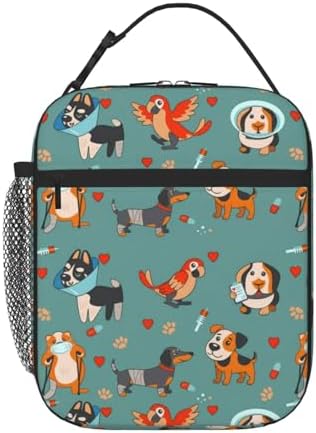 Cute Dog Insulated Lunch Box for Kids, Small Cooler Lunch Bag lunchbox for School, Toddler Lunch Box for Girls boys, Waterproof Durable Portable Lunch Tote Bag Food Container for Travel Picnic Work