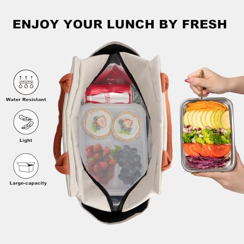 Joymee Insulated Lunch Bag For Women Reusable Leakproof - Beige