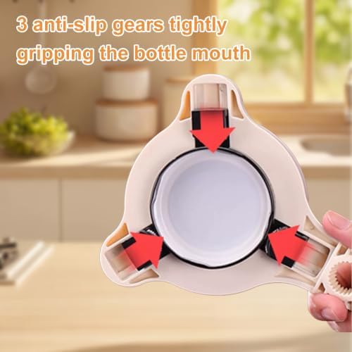 4-in-1 Jar Opener for Seniors and Weak Hands with Non-Slip Grip Pad