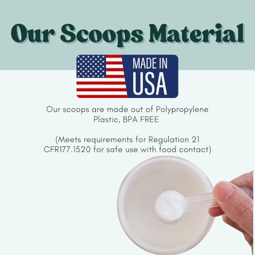 1/3 Cup (80 mL | 2.7 Oz.) Long Handle Plastic Measuring Scoop for Coffee, Protein Powder, Pet Food, Spices, Grains, Dry Goods – Food-Grade BPA-Free (Pack of 100)