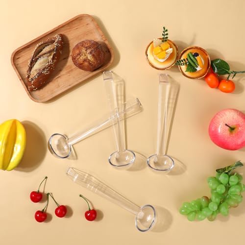 4 Pcs Clear Small Ladle 8.3 Inches Long Handle Ladles for Serving Spoons Mini Plastic Ladle for Serving Dressings Soup Punch Bowl Fruit Juices Cocktail Party Catering