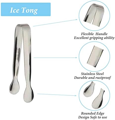 12PCS Ice Tongs Mini Sugar Tongs 4.25Inch Stainless Steel Small Serving Tong, Small Kitchen Tong for Appetizers,Tea Party, Coffee Bar, Desserts (Silver-12pcs)
