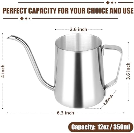 Pour Over Coffee Kettle,Gooseneck Camping Coffee Maker Pot,Small,304,12oz