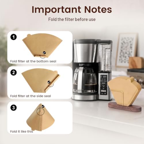 Niveaya #4 Cone Coffee Filters Fits for Ninja Maker, 200 Count