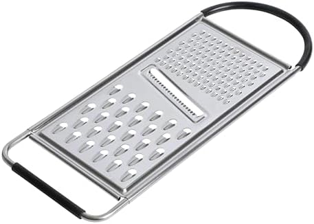 Oster Helmsdale Flat Cheese Grater With Anti-Slip Handle, Stainless Steel Zester/Multi-Functional Tool for Kitchen Preperation, Black