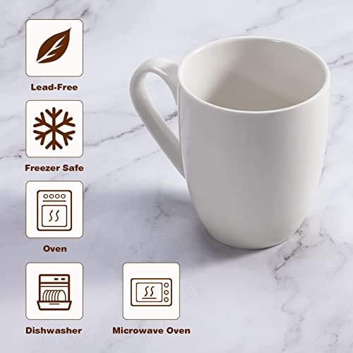 Large Ceramic Coffee Mug 16oz(475ml) Tea Cups Idea Gifts 1 Pack White