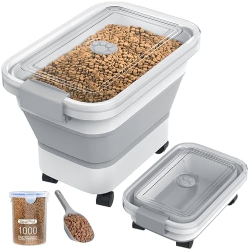 20-23 Lbs Dog Food Storage Container,Collapsible Dog Food Container